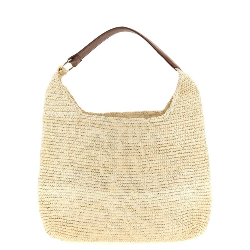 Maison Michel Brown Raffia Shoulder Women's Bag